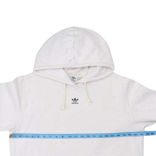 Adidas Men's White Pullover Hoodie L Logo Fleece Sweatshirt