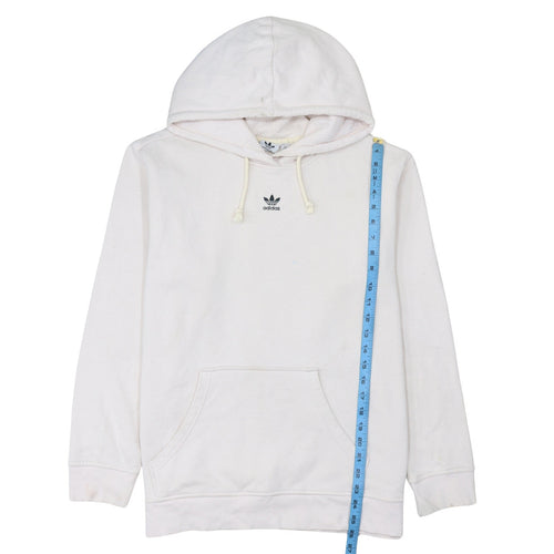 Adidas Men's White Pullover Hoodie L Logo Fleece Sweatshirt