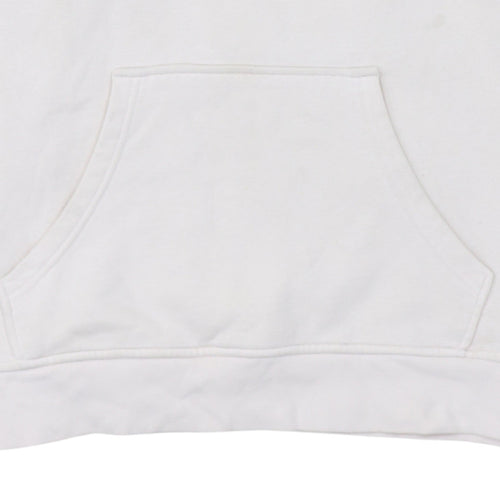 Adidas Men's White Pullover Hoodie L Logo Fleece Sweatshirt