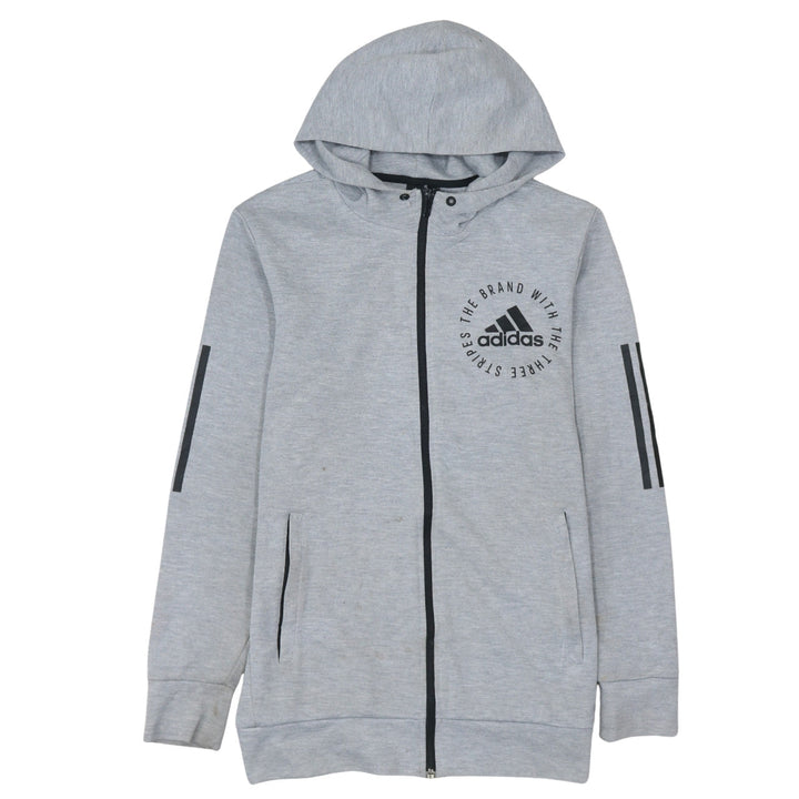 Adidas Men's Grey Full Zip Hoodie S Sportswear