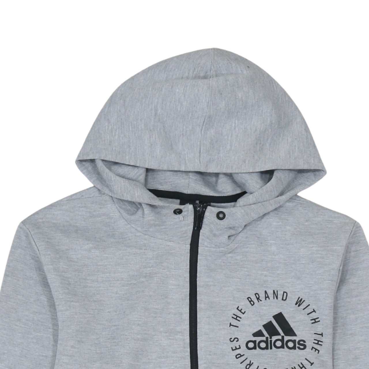 Adidas Men's Grey Full Zip Hoodie S Sportswear