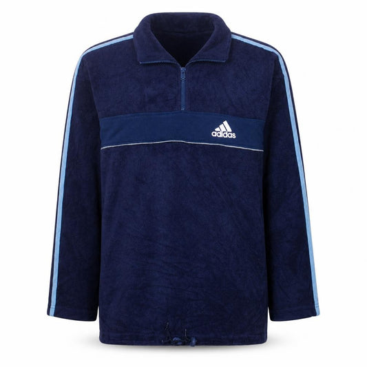 Adidas Men's Blue Fleece 1/4 Zip Track Jacket Size L