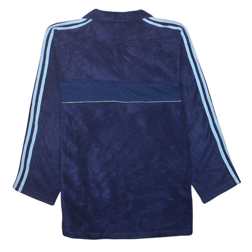Adidas Men's Blue Fleece 1/4 Zip Track Jacket Size L