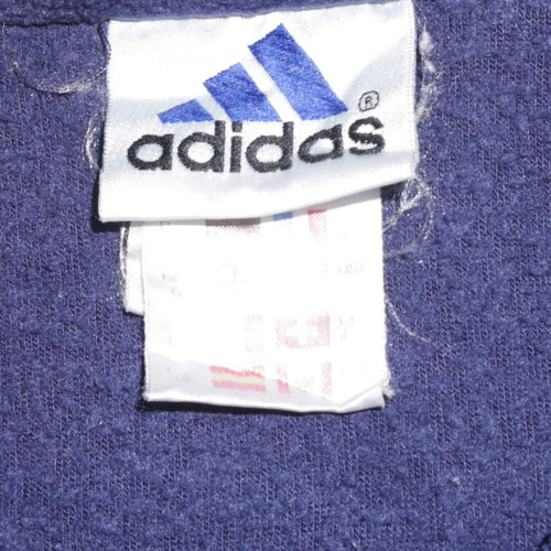 Adidas Men's Blue Fleece 1/4 Zip Track Jacket Size L