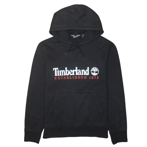 Timberland Men's Black Hoodie M Pullover Fleece Logo Sweatshirt