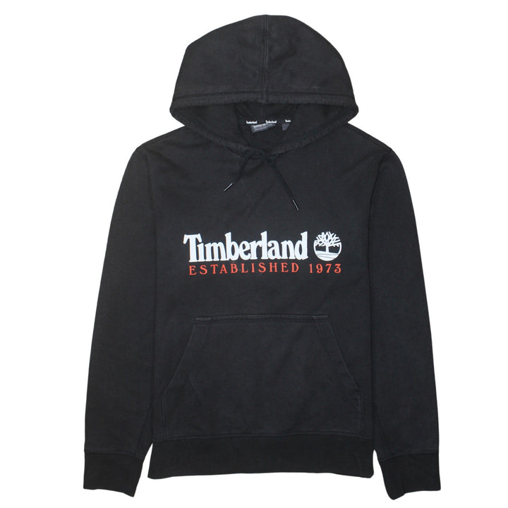 Timberland Men's Black Hoodie M Pullover Fleece Logo Sweatshirt