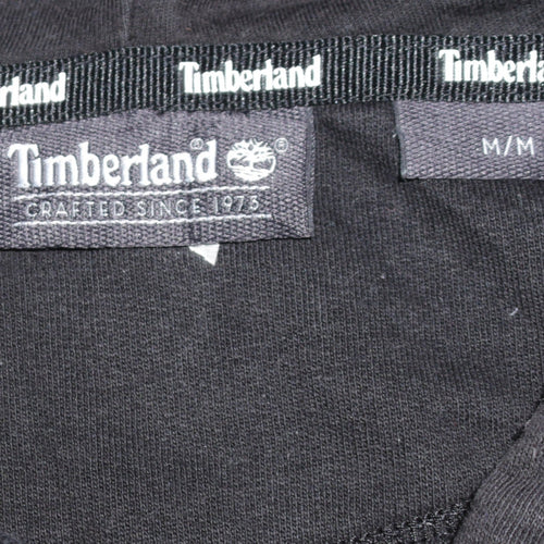 Timberland Men's Black Hoodie M Pullover Fleece Logo Sweatshirt