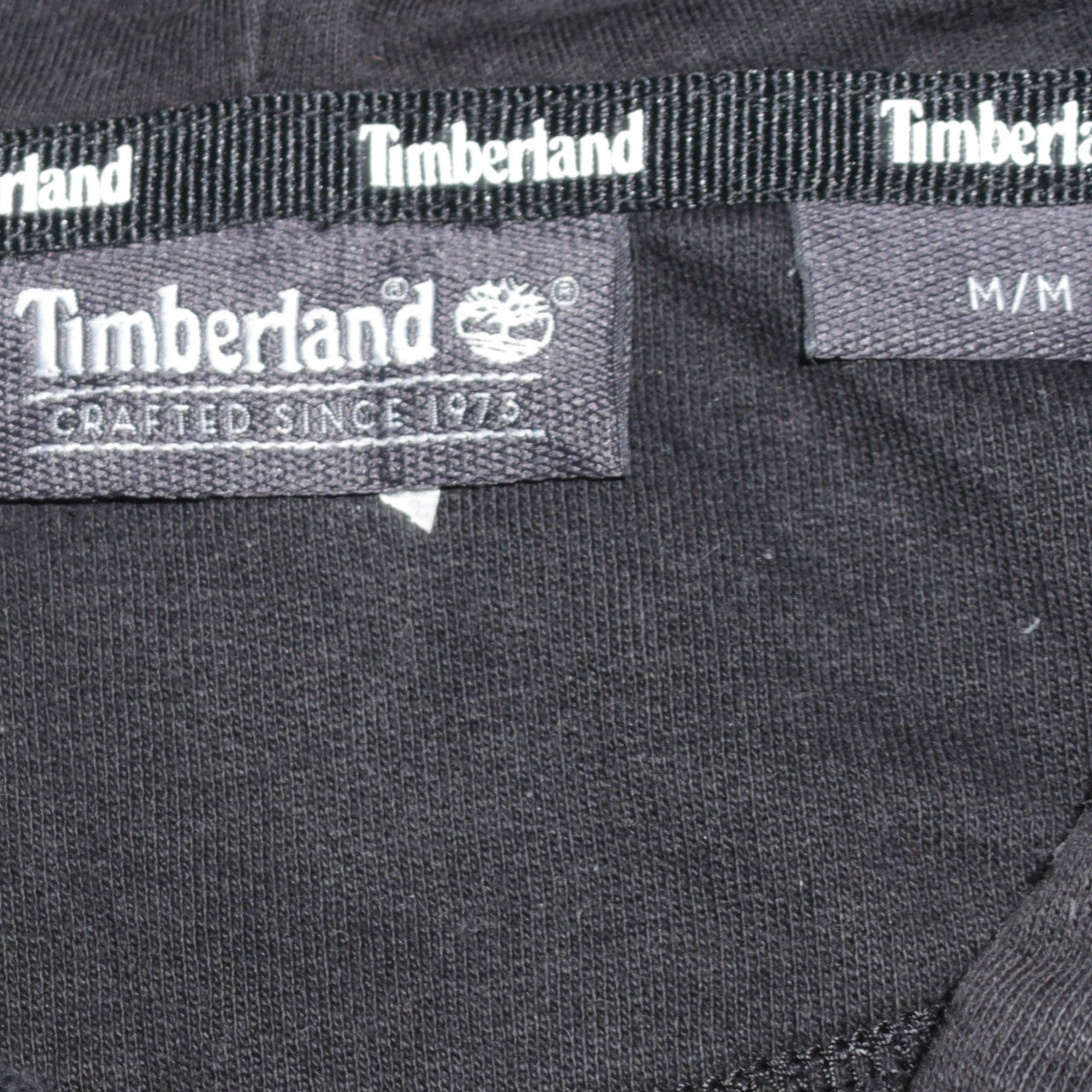 Timberland Men's Black Hoodie M Pullover Fleece Logo Sweatshirt