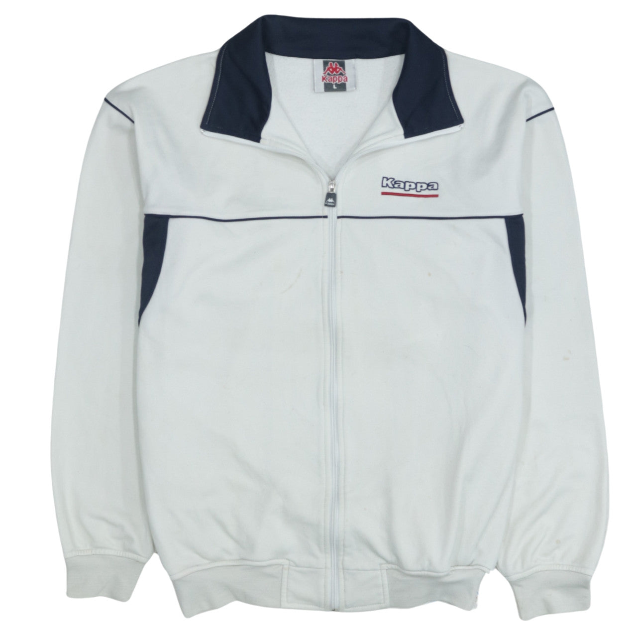 Kappa Men's White Track Jacket L Polyamide Blend Full Zip