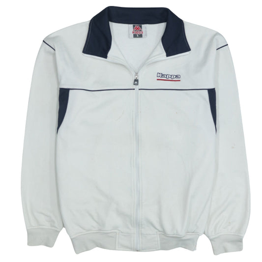 Kappa Men's White Track Jacket L Polyamide Blend Full Zip