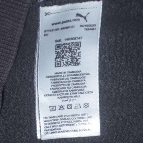 Puma Men's Black Full Zip Hoodie Size S Sportswear Fleece