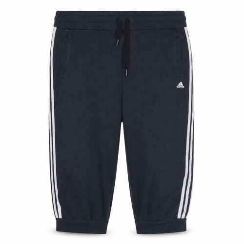 Adidas Women Black L Athletic Shorts with White Stripes