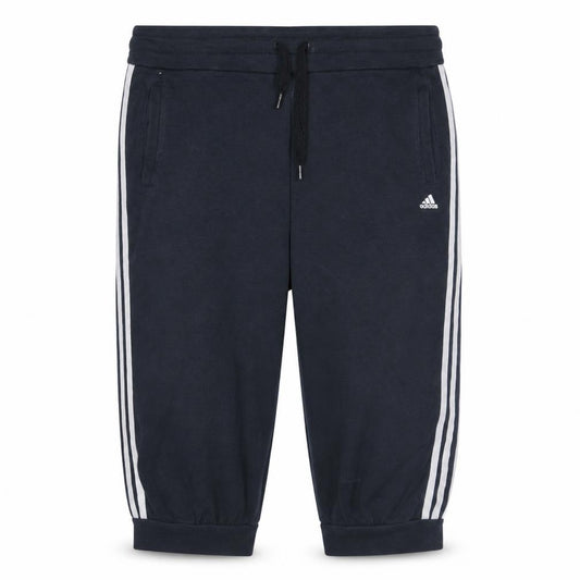 Adidas Women Black L Athletic Shorts with White Stripes