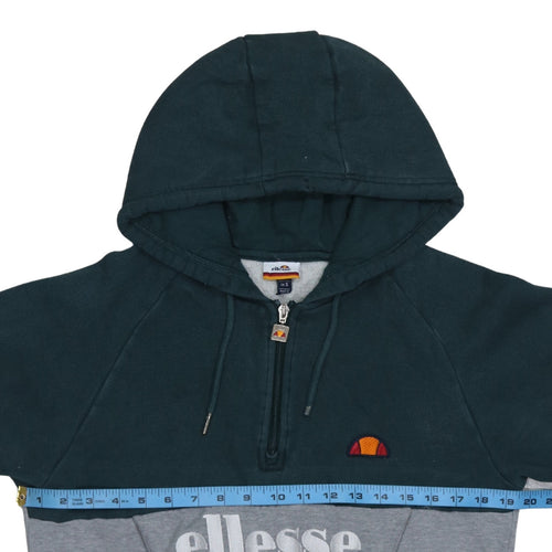 Ellesse Men's Grey Colour Block 1/2 Zip Hoodie Size S