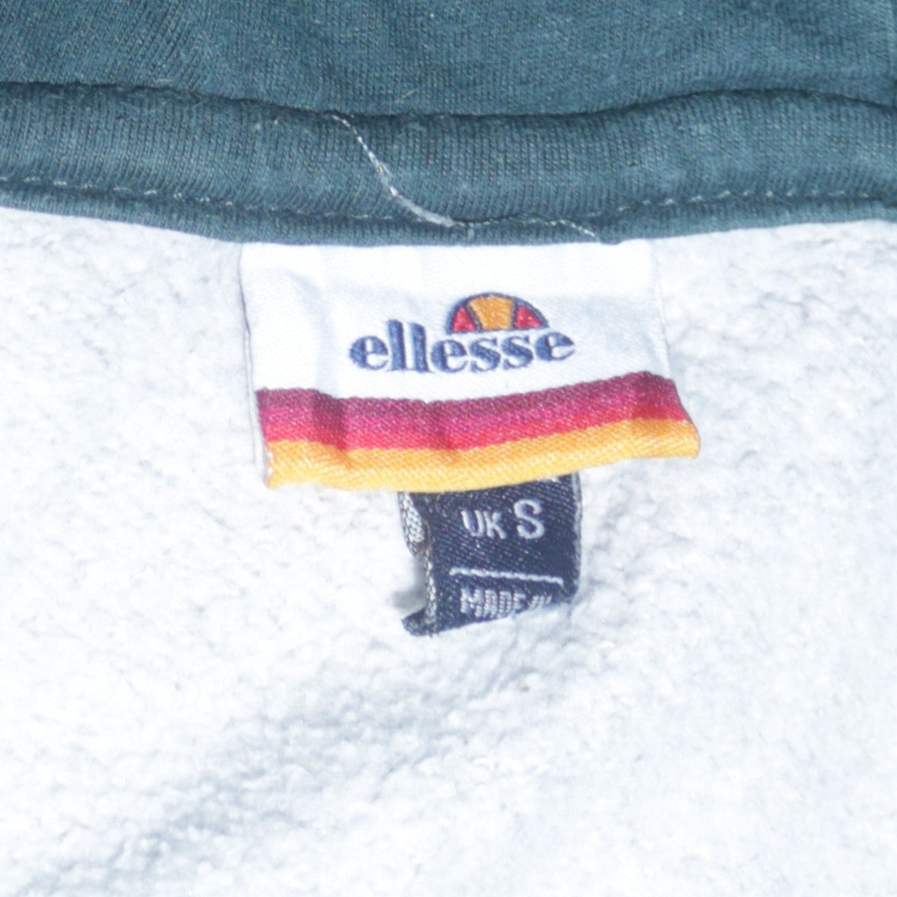 Ellesse Men's Grey Colour Block 1/2 Zip Hoodie Size S