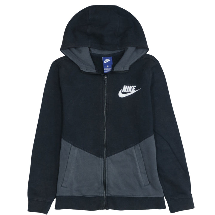 Nike Boys Black Full Zip Hoodie Sweatshirt Size 12-13 Years L