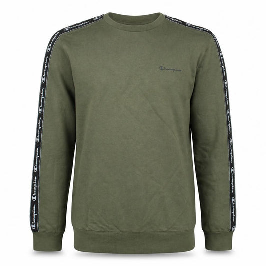 Front view of Champion boys’ green logo tape pullover sweatshirt 15-16 years