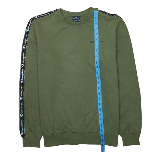 Champion Boys Green Logo Tape Pullover Sweatshirt 15-16 Years