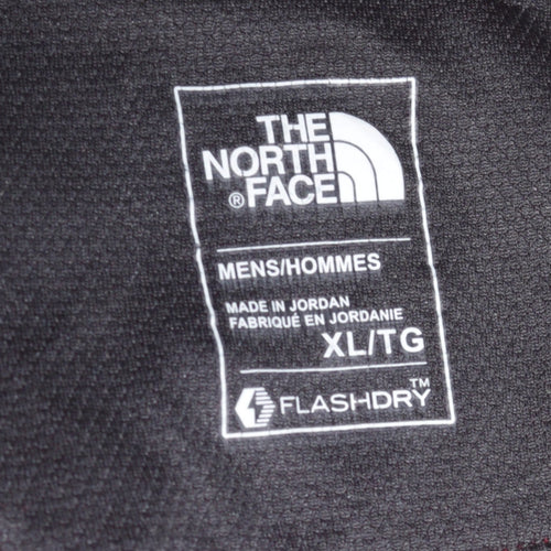 The North Face Mens Red Grey Full Zip Hoodie XL FlashDry Cotton Blend