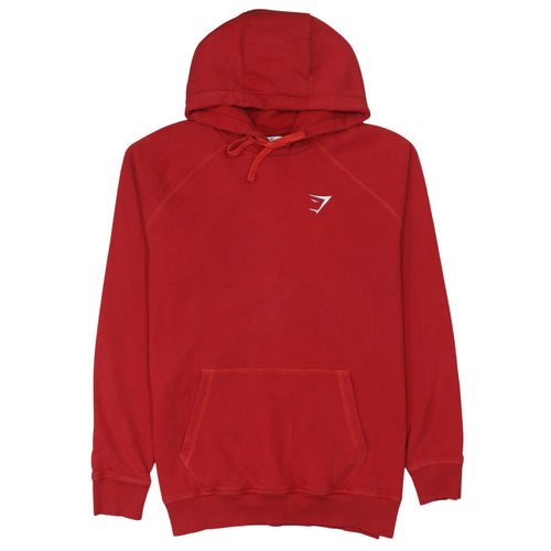 Gymshark Mens Red Pullover Hoodie Size M Regular Fit Sportswear