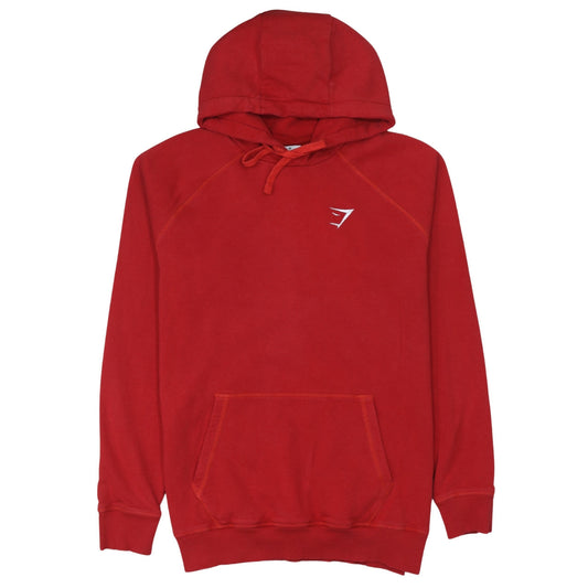 Gymshark Mens Red Pullover Hoodie Size M Regular Fit Sportswear