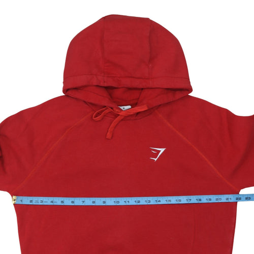 Gymshark Mens Red Pullover Hoodie Size M Regular Fit Sportswear