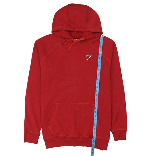 Gymshark Mens Red Pullover Hoodie Size M Regular Fit Sportswear
