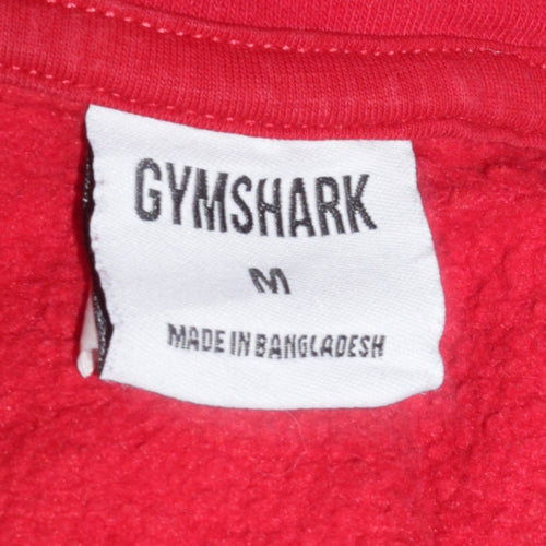 Gymshark Mens Red Pullover Hoodie Size M Regular Fit Sportswear