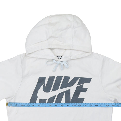 Nike Men's White Pullover Hoodie S Regular Fit Graphic Logo