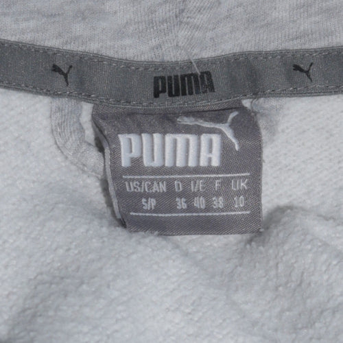 Puma Womens Grey Full Zip Hoodie Size 10 Logo Hooded Sweatshirt