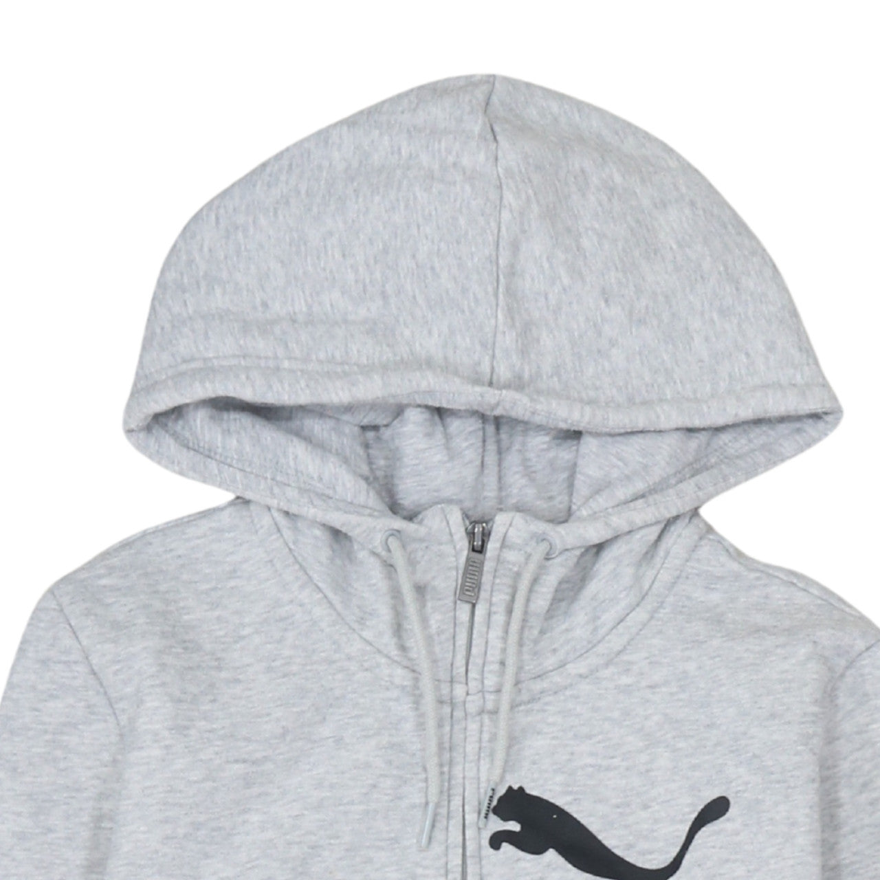 Puma Womens Grey Full Zip Hoodie Size 10 Logo Hooded Sweatshirt