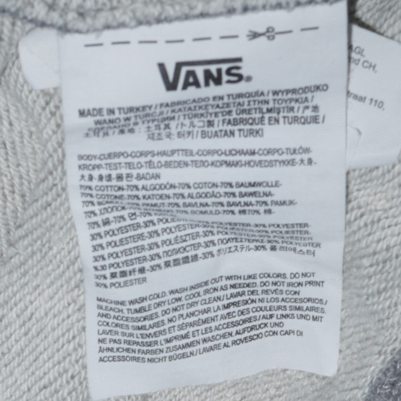 Vans Men's Grey Pullover Hoodie M Regular Fit Classic Style