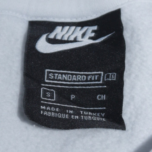 Nike Men's White Pullover Hoodie S Classic Fit Logo Sportswear