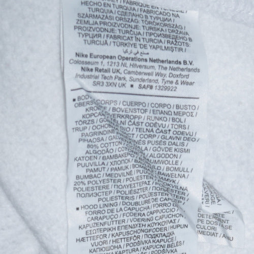 Nike Men's White Pullover Hoodie S Classic Fit Logo Sportswear