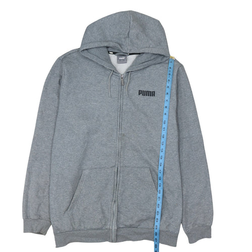 Puma Men Grey XL Full Zip Hoodie Fleece Sportswear