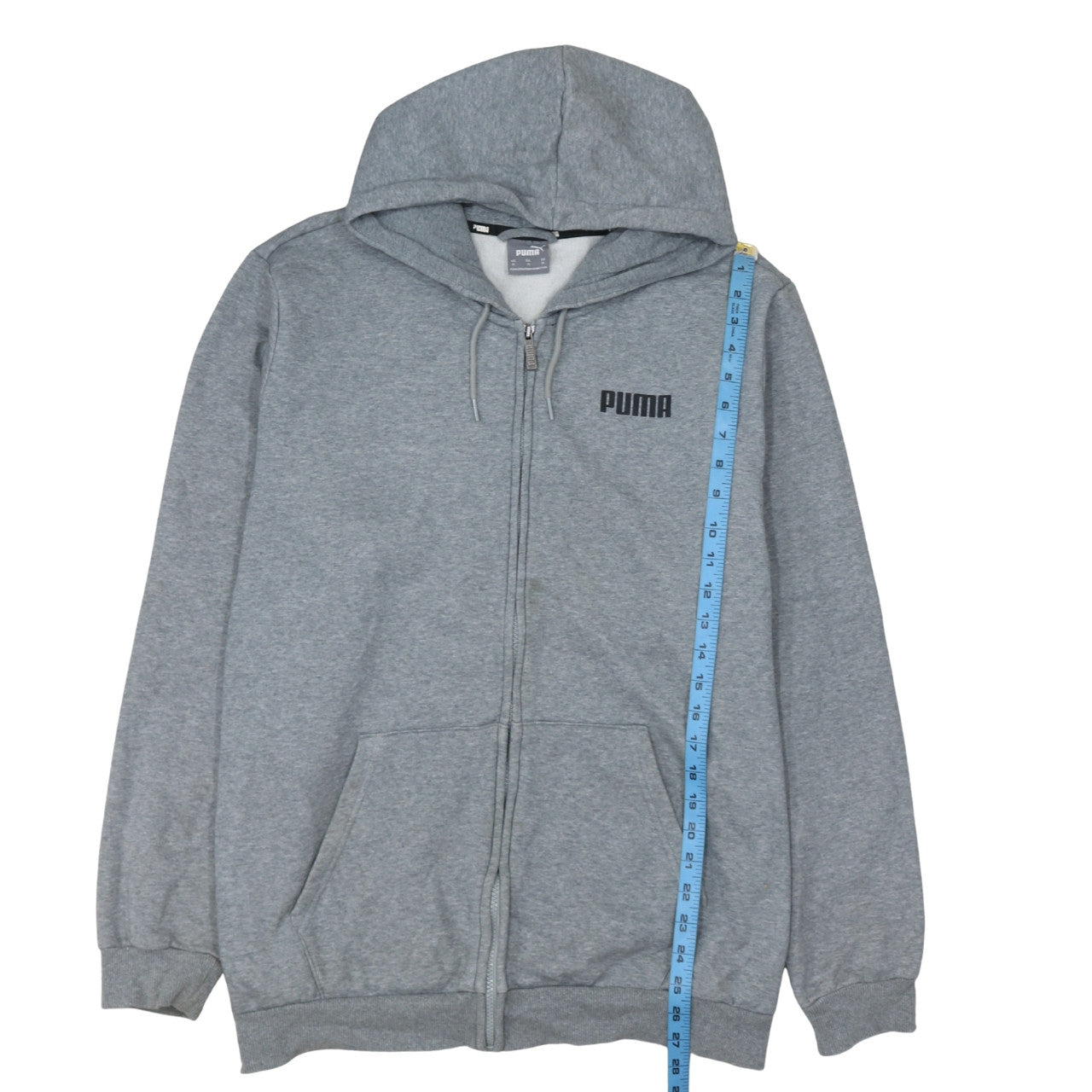 Puma Men Grey XL Full Zip Hoodie Fleece Sportswear