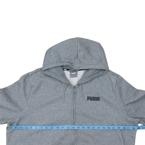 Puma Men Grey XL Full Zip Hoodie Fleece Sportswear