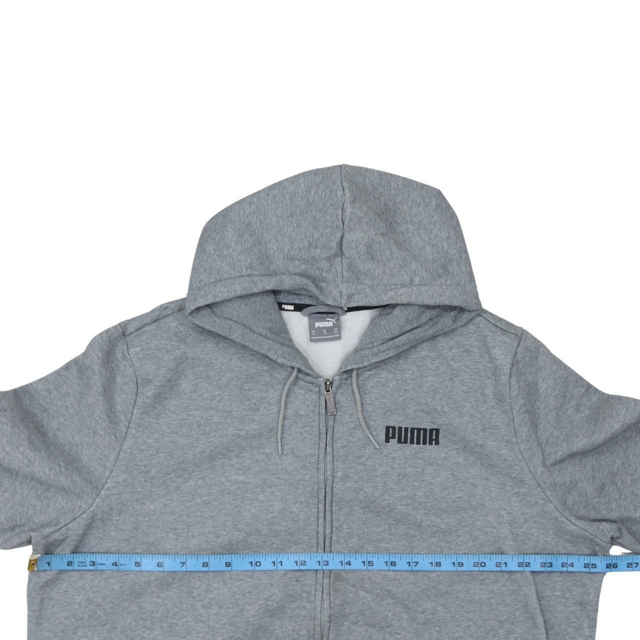 Puma Men Grey XL Full Zip Hoodie Fleece Sportswear