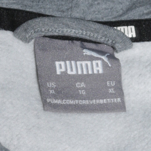 Puma Men Grey XL Full Zip Hoodie Fleece Sportswear