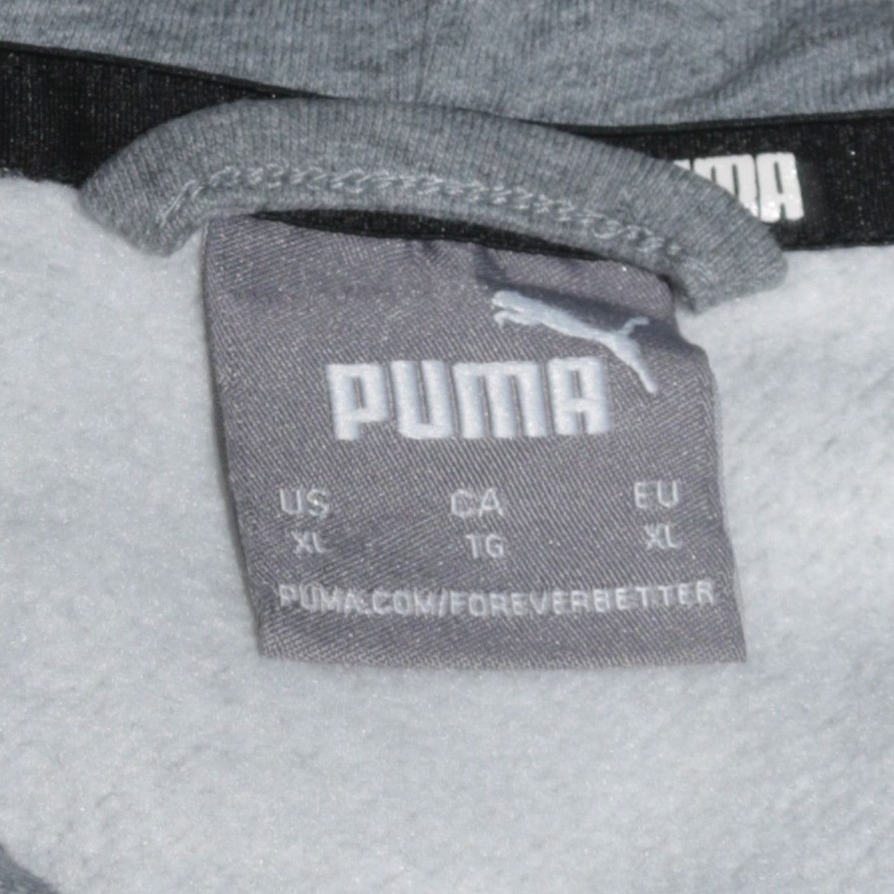 Puma Men Grey XL Full Zip Hoodie Fleece Sportswear