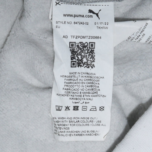 Puma Men Grey XL Full Zip Hoodie Fleece Sportswear
