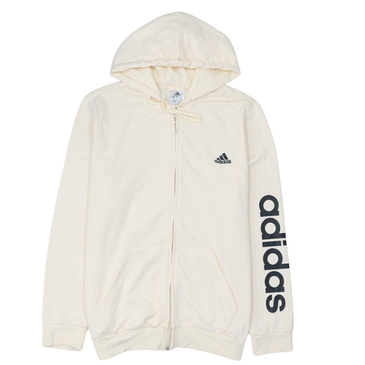Adidas Women Beige Full Zip Hoodie Sweatshirt XL
