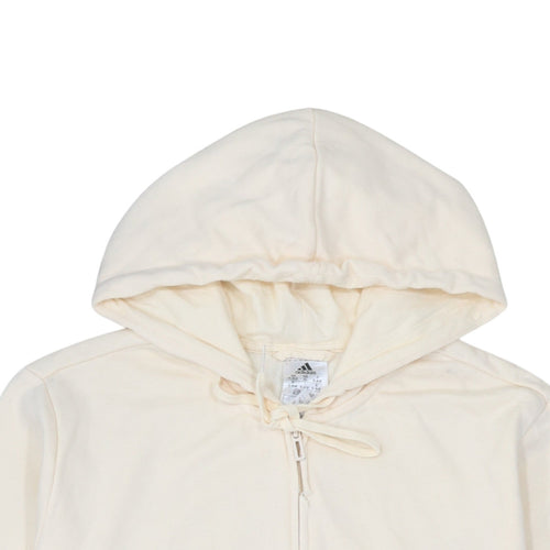 Adidas Women Beige Full Zip Hoodie Sweatshirt XL