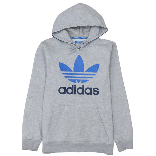 Adidas Men's Grey Pullover Hoodie M Regular Fit Sports Fleece