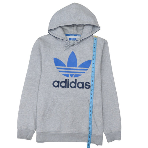 Adidas Men's Grey Pullover Hoodie M Regular Fit Sports Fleece