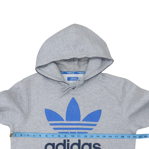 Adidas Men's Grey Pullover Hoodie M Regular Fit Sports Fleece