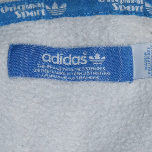 Adidas Men's Grey Pullover Hoodie M Regular Fit Sports Fleece
