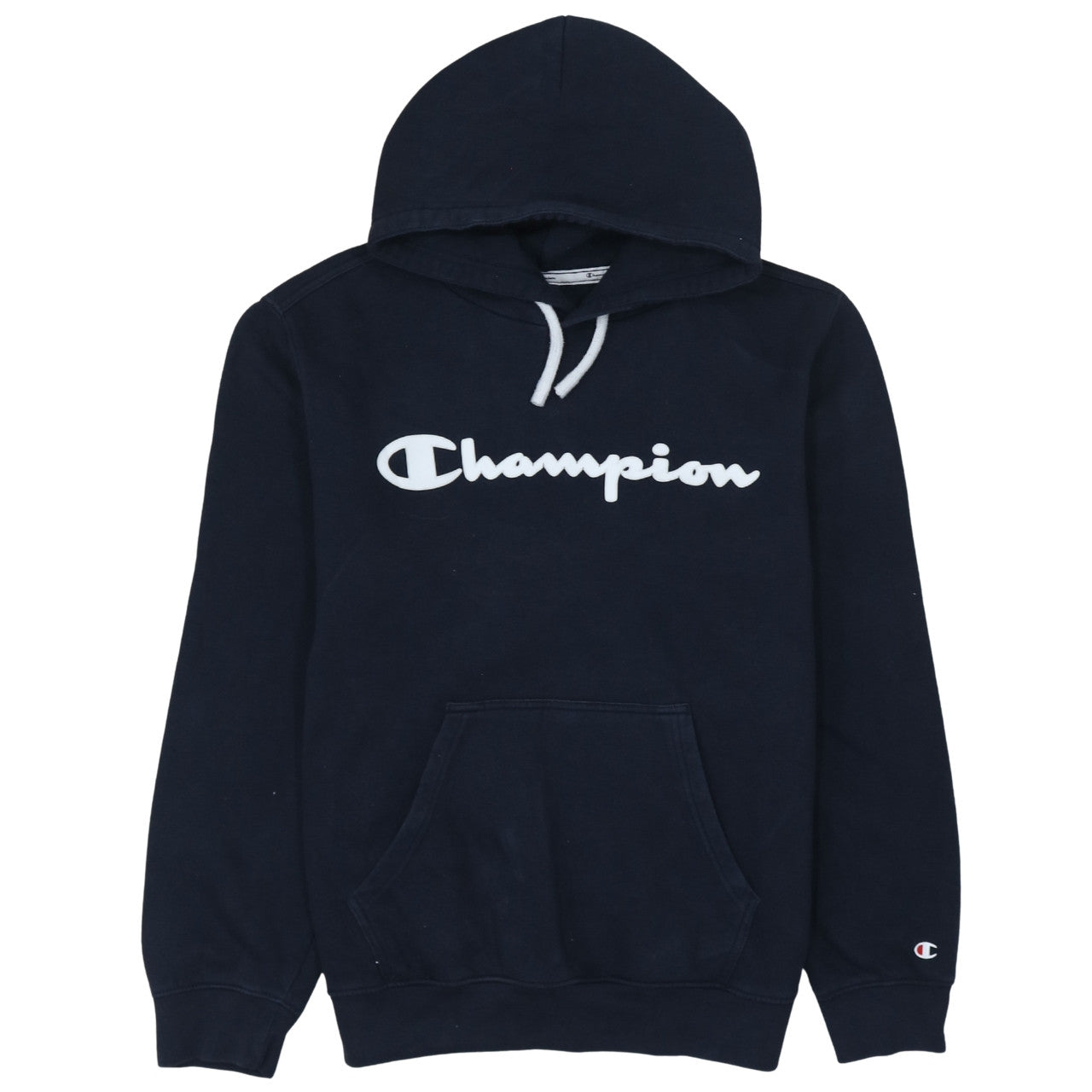 Champion Men's Blue Pullover Hoodie Medium Logo Fleece Sweatshirt