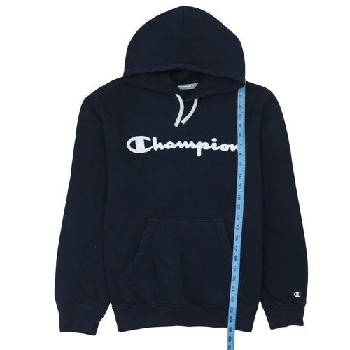 Champion Men's Blue Pullover Hoodie Medium Logo Fleece Sweatshirt