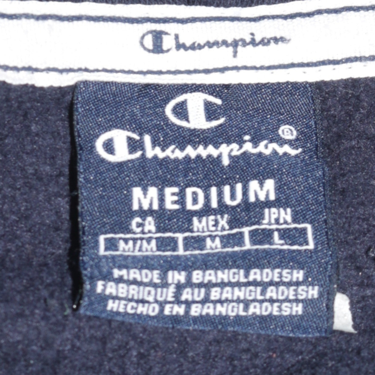 Champion Men's Blue Pullover Hoodie Medium Logo Fleece Sweatshirt